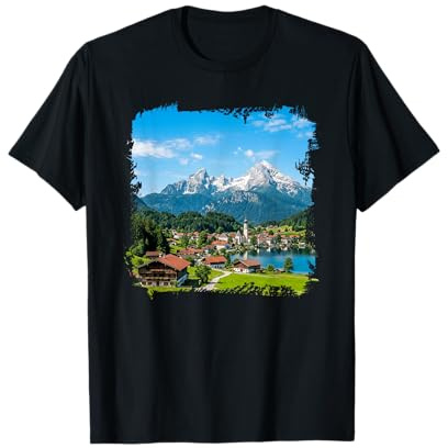 Alpes bavaroises Montagne Village Lac Paysage pittoresque T-Shirt