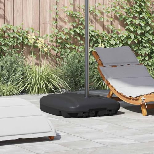 Kaloriko Pied Parasol extérieur Noir en Plastique, Socle remplissable Eau ou Sable 60 kg à 120 kg, roulettes pour terrasse Jardin Balcon Piscine Patio, Support Stable pour Tubes 50 à 58 mm
