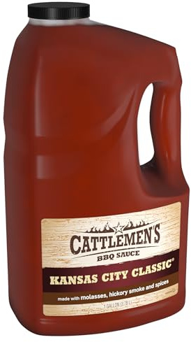 Cattlemen's Kansas City Classic BBQ Sauce, 1 gal - One Gallon Jug of Kansas City Barbecue Sauce, Perfect Tangy, Sweet Flavor for Pork, Wings, Chicken and More