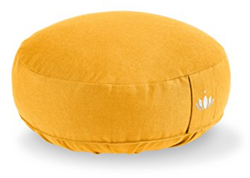Lotuscrafts® Meditationskissen mit 10 cm Sitzhöhe, extra niedrig, Yoga Kissen mit Dinkelfüllung, Yogakissen Rund, Bodenkissen Rund, Yogakissen Meditationskissen, Bezug waschbar, GOTS Zertifiziert