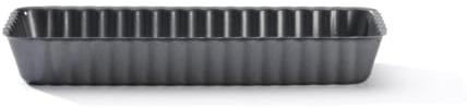de Buyer - Geriffelte rechteckige Tortenform mit abnehmbaren Boden - 20 x 8 x 2,7 cm - 4708.20, Schwarz