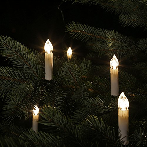 CLGarden LED Kerzen Lichterkette LEDKLK40 Kerzenlichterkette 40 Schaftlampen mit Kabel Timer