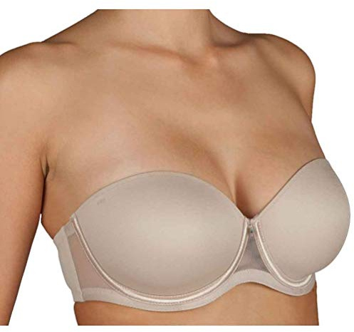 Selene, Reggiseno Donna a Fascia, con Coppe Pre-Formate, Ferretto e Trasparenze, Spalline Inseribili, Collezione Esmeralda