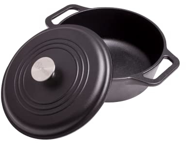 Victoria Forno olandese in ghisa con coperchio e maniglie a doppio anello, prodotto in Colombia, 4 litri