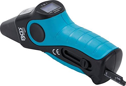 BGS 6647 | Digitaler Reifendruckprüfer & Reifenprofil-Messschieber | 2-IN-1 | Prüfer/Tester für Reifen und Räder