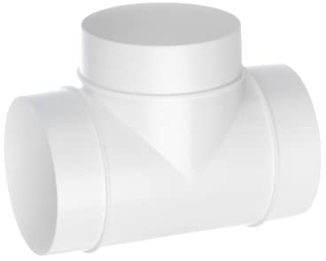 Ø 100mm Rohr T-Stück Verbinder PVC Kunststoff Weiß Lüftungsrohr