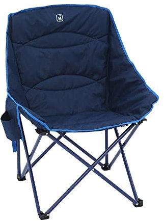 Hi-Gear Vegas XL Deluxe Quilted Chair for Adults & Kids with Durable Steel Frame, Lightweight, Folding, Portable, Ideal for Camping, Festivals, Picnics, the Beach & Garden, includes Carry Bag