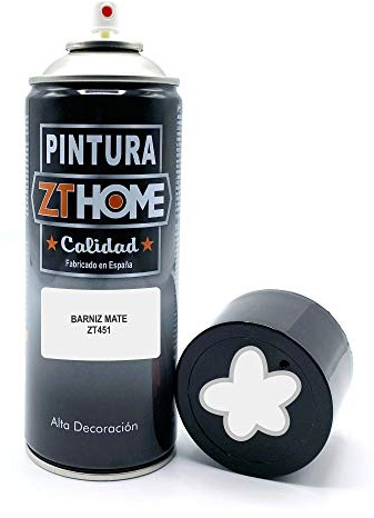 Pintura Spray 400ml imprimacion para madera, metal, ceramica, plasticos/Pintura para todo tipo de cosas y superficies Radiadores, bicicleta, coche, plasticos, microondas, graffiti (Barniz Mate)