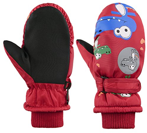 Durio Kinder Skihandschuhe Winterhandschuhe Wasserdicht Fäustlinge Handschuhe Kinderhandschuhe für Mädchen Jungen