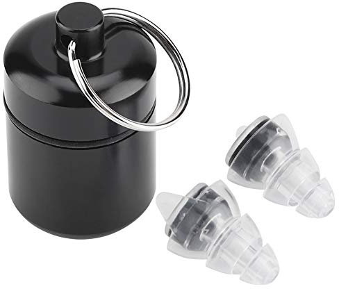 Musik Gehörschutz Ohrstöpsel, Flüssigsilikon Filter transparente Party Earplugs Wiederverwendbare HiFi Konzertohrstöpsel Festivals Discos Arbeiten Lernen Motorrad laute Events Musiker DJs Schwarz