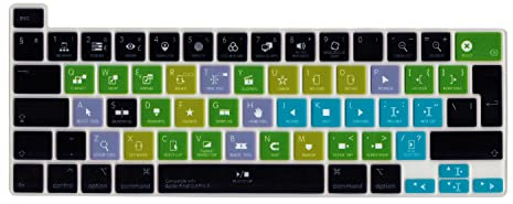 MiNGFi Silikon Final Cut Pro X Tastenkombinationen Tastaturschutz für MacBook Pro 13 M1/M2 A2338 (2020–2023), A2289 (2020), A2251 (2020–2021), Pro 16 A2141 (2019–2021) EU/ISO Tastaturlayout