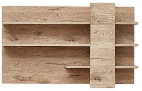 Stella Trading BELLANO Wandboard in Viking Eiche Optik - Hochwertiges und vielseitig einsetzbares Wandregal - 140 x 86 x 22 cm (B/H/T) | Modernes Wandregal mit Griffausfräsungen, robuster Korpus für Bilderrahmen und Bücher, Einsatz im Wohnbereich