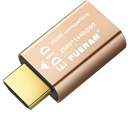 FUERAN Adaptateur Émulateur EDID (4ème Génération), Compatible HDMI avec Mac Thunderbolt sur Commutateurs HDMI/Extendeurs/Récepteurs AV/Décodeurs Vidéo (2560X1440-60Hz)