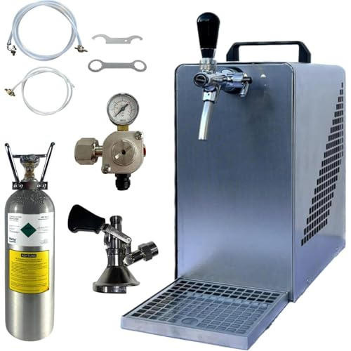 BieTal® Bierzapfanlage Bierkühler Zapfanlage mit Kühlung 30 Liter/h - SET - Typ M - 2 Kg CO2