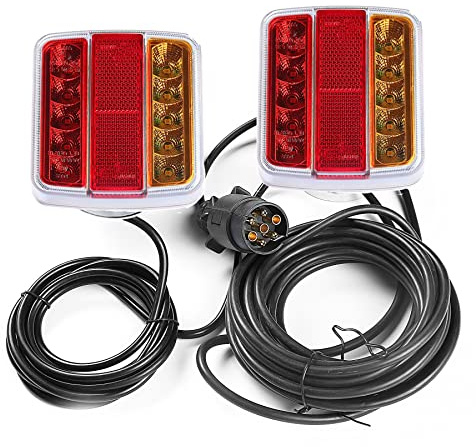 AGRISHOP 12 V LED-Rücklichter mit Magnetfuß, 7,5 m Kabel, wasserdicht, kompatibel mit Auto, LKW, SUV, Anhänger