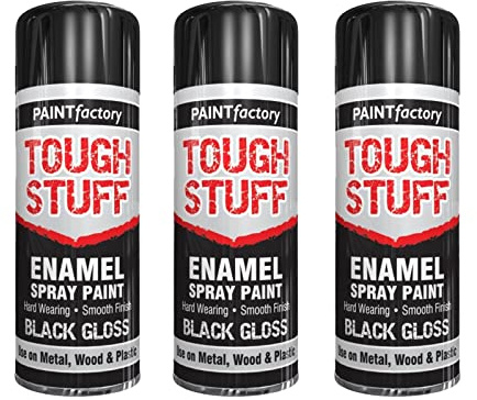 PNJB, Spray Paint Black, Gloss Black, 400ml Can Fast Dry, Acrylic Spray Paint for Metal, Wood, Stone, And Paper, Rust Resistant, Perfect for Indoor & Outdoor Use (3 Pcs)