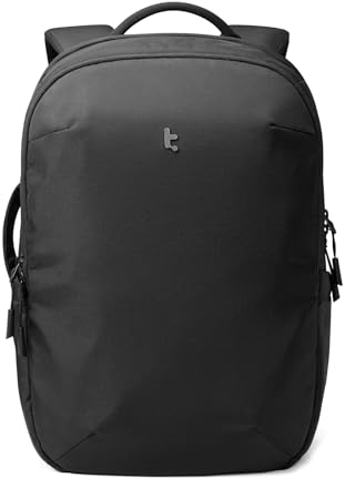 tomtoc 15,6 Zoll Laptop Rucksack, 20 Liter Minimal Herren Rucksäcke Tagesrucksack Backpack Daypack für Arbeit Business Alltag, Schwarz