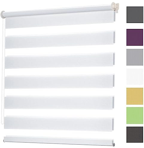 Estor Enrollable translúcido Liso 120x180cm Enrollable, Cadena, Cortina de Oscurecimiento con Cadena, Protección de Pantalla para Ventanas, Blanco