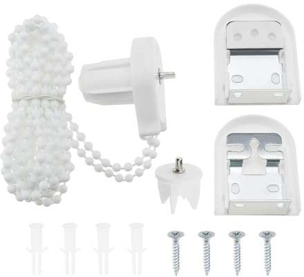 ECSiNG 25mm Rollo-Reparatursatz Kunststoff Rollo Klemmträger Rollo-Kupplung Perlenkette Kettenzugrollo Zubehör für 25 mm-Rollo Büro Wohnzimmer Schlafzimmer, Weiß