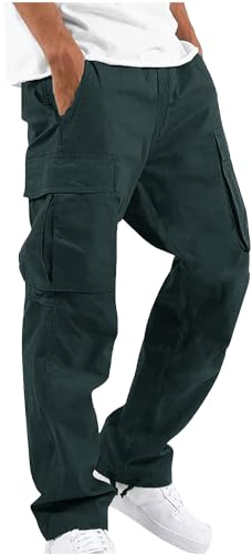 YAOHUOLE Pantalon Cargo Homme Grande Taille Pantalon De Travail Jogging Men Work Trousers Gris Foncé 2XL