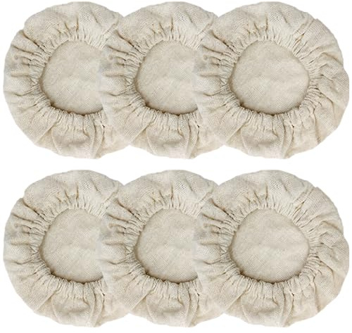 6Pcs Fabric Muslin Jar Cover Lids Sourdough Starter Jam Jars Covers Cap