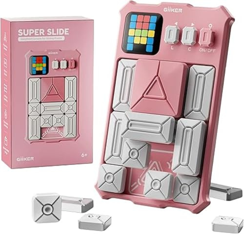 GiiKER Super Slide - Juego de puzzle original con más de 500 desafíos, juguetes para niños y adolescentes, juegos de viaje, regalos de cumpleaños, actividades para viajes por carretera (rosa bebé)