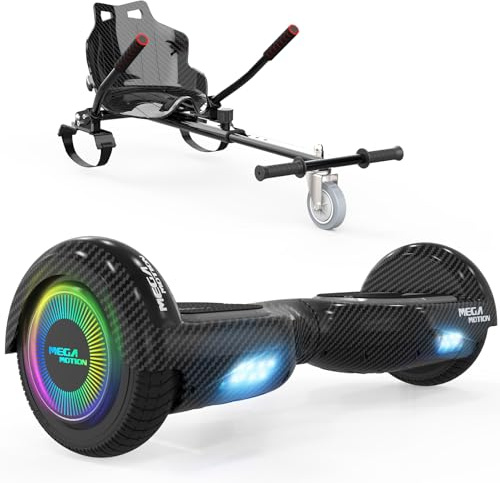 MEGA MOTION 6.5 Zoll Hoverboards mit Sitz für Kinder, Geschenk für Kinder, mit Bluetooth-Lautsprecher-leistungsstarkem Motor, mit LED-Leuchten