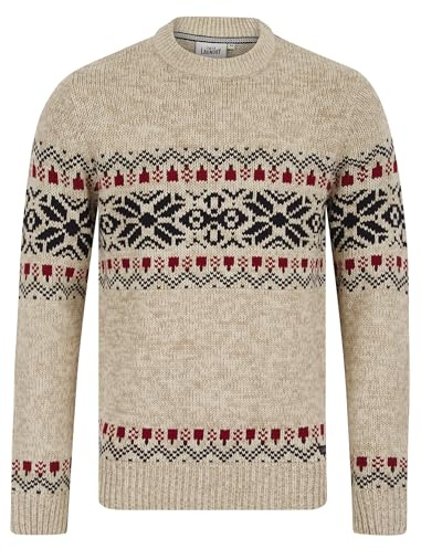 Raja Chunky Nordic Fairisle Design Knitted Jumper in Natural Twist - Tokyo Laundry - S
