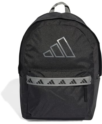 adidas Unisex Classic Tape Backpack, black/grey three, One Size