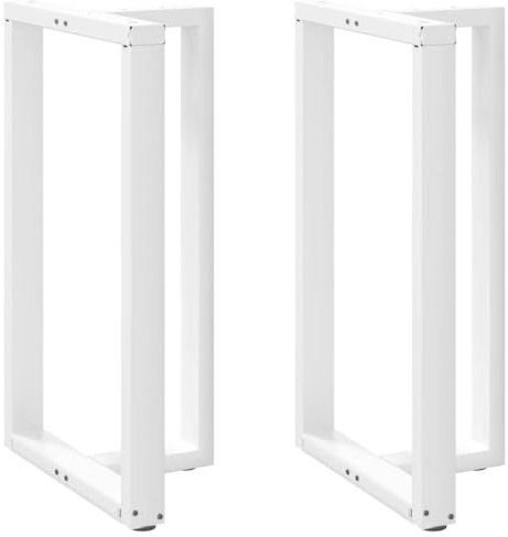 vidaXL Bartischbeine T-Form 2 STK. Weiß 60x35x(100-101) cm Stahl