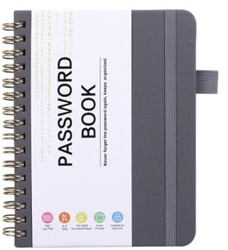 Oldmoom Internet-Adress-Organizer, Logbuch, kompakte Adressbücher, Hardcover, sicherer A6-Adress-Organizer zum Organisieren wichtiger Website-Adressen, E-Mails, Benutzernamen