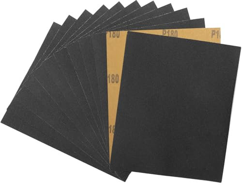 STEBRUAM 230x280mm Papel De Lija,15 Piezas 180 Grano Lija Agua lijado de metales y pulido automotriz Acabado de muebles de madera Lijado