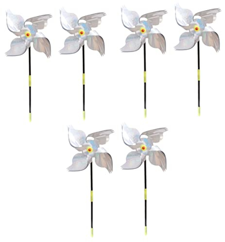 Sosoport 3 Ensembles Moulin À Vent Anti-Oiseaux Faux Leurre De Hibou Effarouchement des Oiseaux Effaroucheur Corbeau Epouvantail Jardin De Moulin À Vent Outil Moulinet 2 Pièces * 3