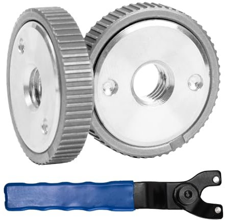 SAIBOO 2 Pièces L'éCrou De Serrage Rapide Convient à Toutes Les Meuleuses Angulaires Avec Filetagem M14, Meuleuse D'Angle Angulaires Accessoires avec Clé à Meuleuse D'angle Réglable