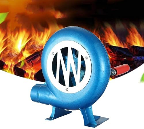 JOUFNING Briquets À Charbon Forge BBQ - Ventilateur À Popcorn À Engrenages en Fer avec Manivelle, Allume-feu pour Gril, Excitateur De Flamme, pour Les Accessoires D'outils(200W)