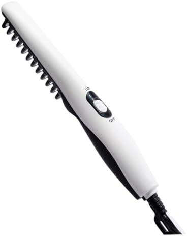 WRITWAA Elektrischer Bartkamm Tragbarer Bartglätter Mit Schnellheizfunktion Und Ionen-Wärmetechnologie Haarglättungskamm Für Männer Und Frauen Für Bart- Und Haarstyling Mit Eu-Stecker