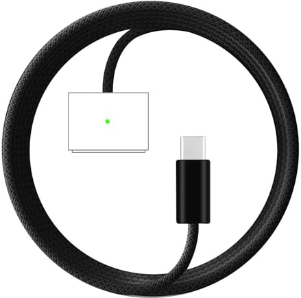 USB C auf Magnetisches 3 Kabel, 140W Magnetisches Ladekabel für 2024 MacBook Pro 14/16 M4,2025 MacBook Air 13/15 M4(2M Schwarz)