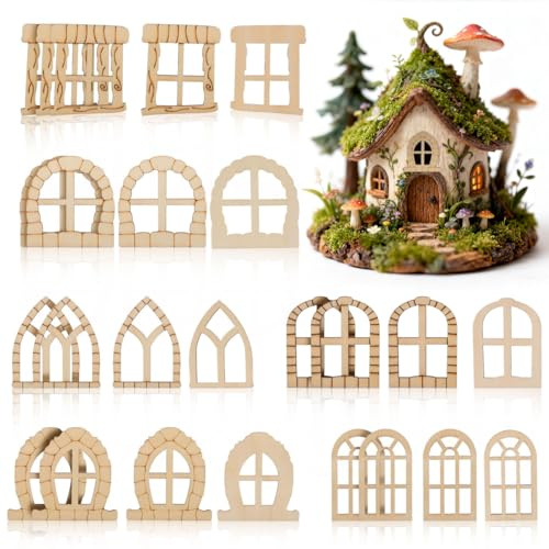 25 Miniatur Fenster Holzfenster Khaki FüR Puppenhaus | Holz, Diy, FüR Miniaturgarten, FüR Puppenhaus, 25 X Miniatur-FensterzubehöR