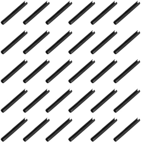 QUARKZMAN 120 Piezas Pasadores De Resorte Ranurados De 2/25 Pulgada(2mm) Diámetro 4/5 Pulgada(20mm) Longitud Pernos De Expansión De Acero Con Tensión Para Fijación Segura, Negro