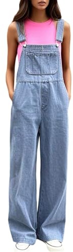 Salopette Jean Femme Pantalons Chic Vêtement Fluide Ample Salopettes Combinaison Grande Taille Jumpsuit Sarouel Patte D'Elephant Ete Combinaisons Été Combishort