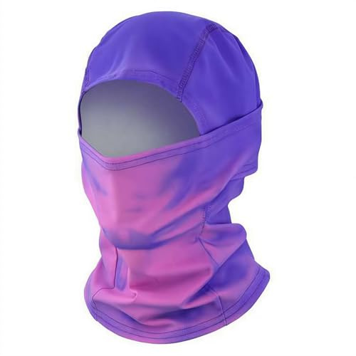 Cagoule unisexe réactive à la chaleur, masque chauffant d'hiver pour homme, masque de ski pour temps froid, changement de couleur (violet à rose)