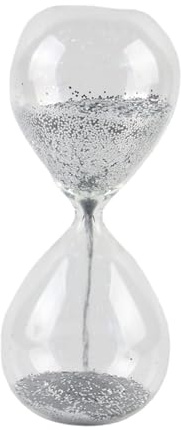 Milageto Hourglass Hour Glass Sandglass Cute Elegant Vintage Classic Shiny Ornament Non Timer for Office Kitchen Weddings Decoration, silver