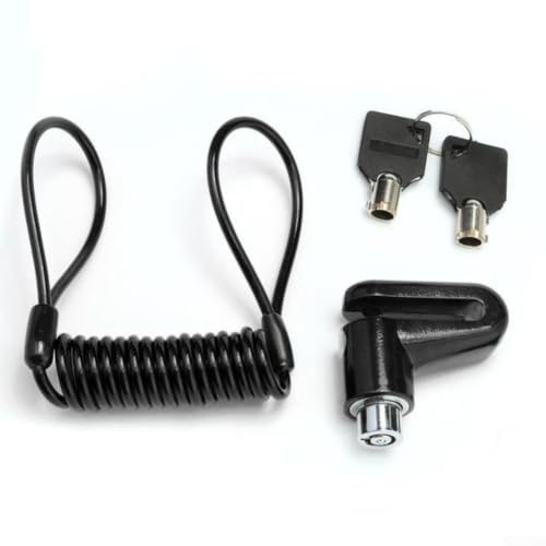 Verrou de frein à disque haute sécurité antivol pour moto, cyclomoteur, scooter électrique, broche de 7 mm, noir (ensemble noir)