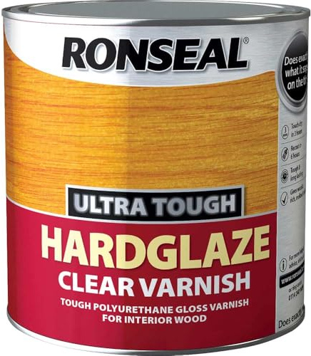 Ronseal UTVHG25L 2.5L Ultra Tough Hardglaze Internal Clear Gloss Varnish | Durable varnish that protects wood from wear and stains while enhancing the natural finish.