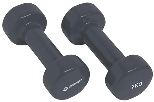 Schildkröt Vinyl Hanteln I ideal für Gymnastik-, Aerobic- und Fitness-Training I zwei gummierte Hanteln I 0,5kg - 3,0kg in Grün & Anthrazit