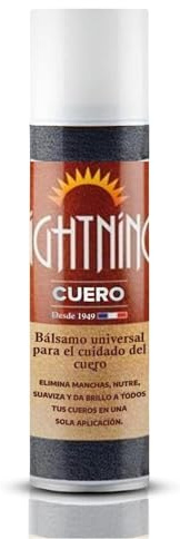 LIGHTNING Baume Cuir Universel Cuir & Chaussures - 300ml - Flacon | Détache, Nourrit & Fait Briller - Cuir Lisse ou Grainé, Neuf ou Ancien - Chaussures, Voiture, Meuble, Canapés, Maroquinerie