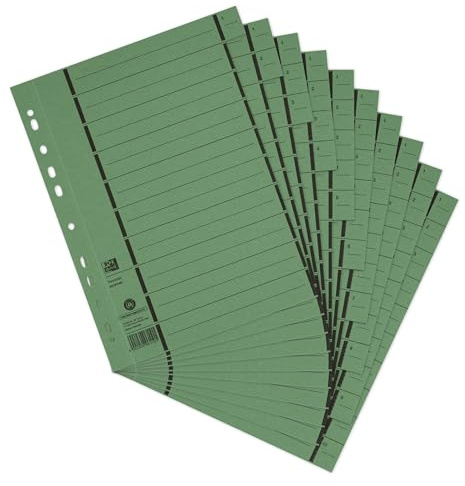 Oxford Trennblätter A4 aus Karton mit Perforation, grün, 100 Stück