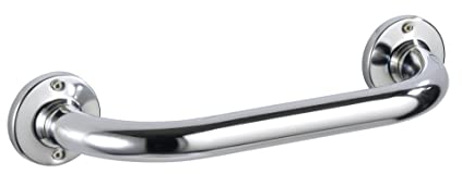 WENKO Badewannengriff Mod. Basic massiver Haltegriff aus rostfreiem Edelstahl in Hochglanz erleichtert Aufstehen und Hinsetzen Maße 31 x 6 x 9,5 cm