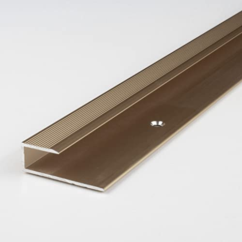 2 Meter (2 x 1 m) Einschubprofil für Laminat, 8,5 mm Einfasshöhe, Alu eloxiert, gebohrt, Farbe: Bronze Hell