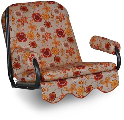 ANGERER Hollywoodschaukel Auflage 1-Sitzer beige-rot-orange geblümt | passend für viele 1-Sitzer Hollywoodschaukeln, Schaukelauflage Made in Germany